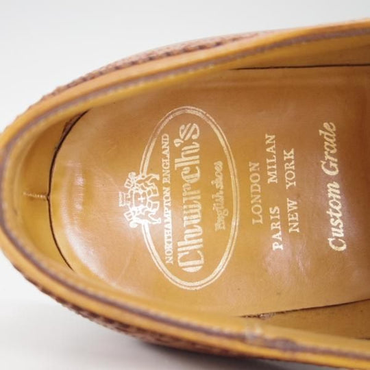 ★チャーチ 90F/UK9【貴重★73ラスト仕様のバーウッド/BRISBANE】ブリスベン/フルブローグ/カーフ/茶/メンズ/Church's★f351