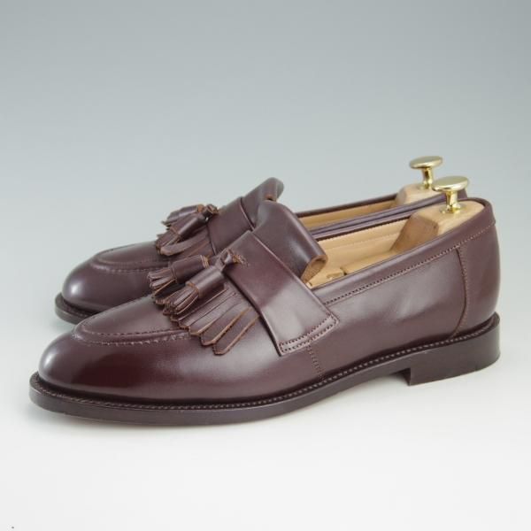 極美品★(英国製)ユニオンワークス SIZE 7.5【定価￥44,280-★タッセルローファー/キルト付き】カーフ/赤茶/メンズ/UNION WORKS★f354