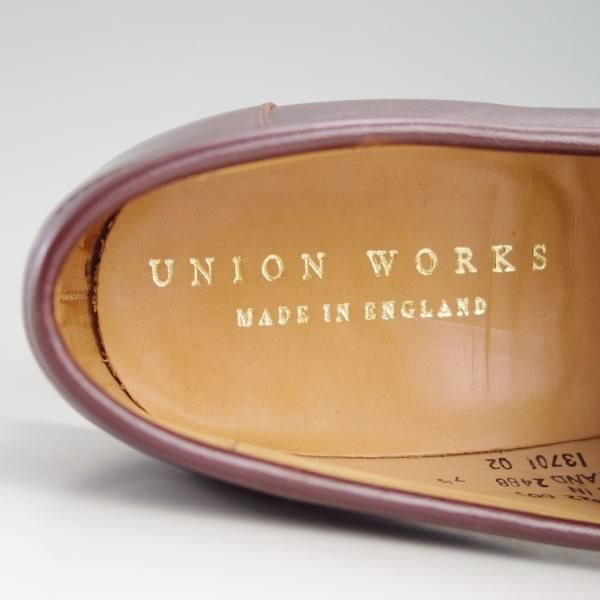 極美品★(英国製)ユニオンワークス SIZE 7.5【定価￥44,280-★タッセルローファー/キルト付き】カーフ/赤茶/メンズ/UNION WORKS★f354