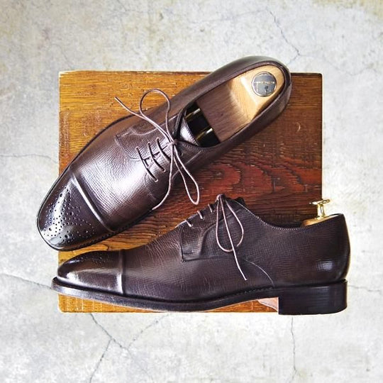 美品★(伊)エルメネジルド・ゼニア SIZE 5.5【グッドイヤーウェルテッド製法★クチュールライン/Couture】濃茶/Ermenegildo Zegna★f355