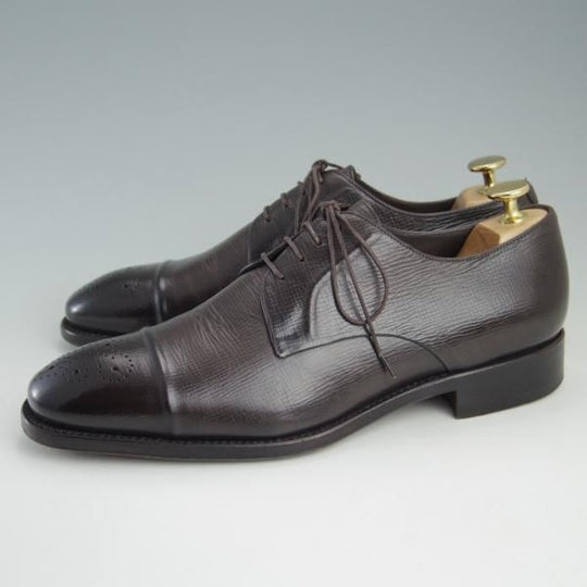 美品★(伊)エルメネジルド・ゼニア SIZE 5.5【グッドイヤーウェルテッド製法★クチュールライン/Couture】濃茶/Ermenegildo Zegna★f355