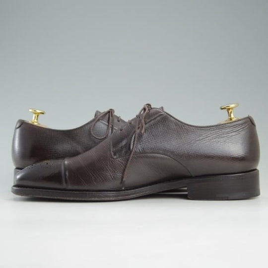 美品★(伊)エルメネジルド・ゼニア SIZE 5.5【グッドイヤーウェルテッド製法★クチュールライン/Couture】濃茶/Ermenegildo Zegna★f355