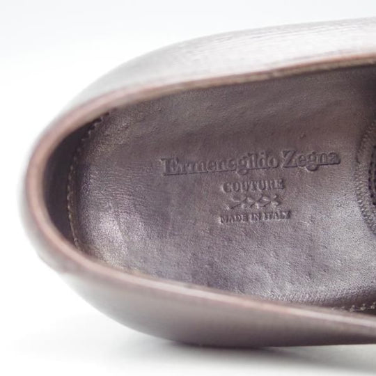 美品★(伊)エルメネジルド・ゼニア SIZE 5.5【グッドイヤーウェルテッド製法★クチュールライン/Couture】濃茶/Ermenegildo Zegna★f355