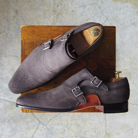 美品★(スペイン製)マグナーニ SIZE 41【現行定価7万円程度★オパンケ/ボロネーゼ製法】14599/ダブルモンク/スエード/MAGNANNI★f361