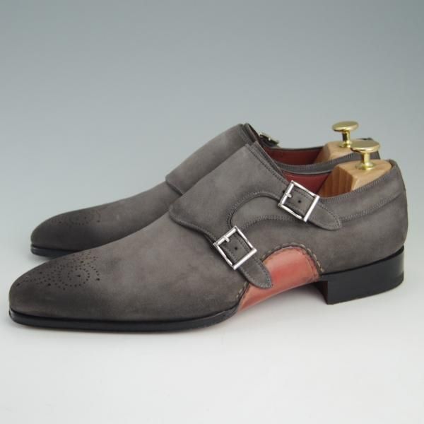 美品★(スペイン製)マグナーニ SIZE 41【現行定価7万円程度★オパンケ/ボロネーゼ製法】14599/ダブルモンク/スエード/MAGNANNI★f361