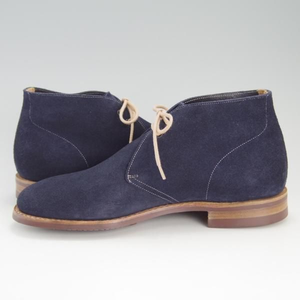 極美品★チャーチ 70F/UK7【ダイナイトソール仕様★SAHARA D/81ラスト】4都市ロゴ/チャッカブーツ/スエード/紺/Church's★f368