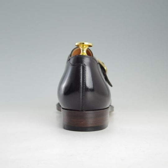 ほぼ未使用★(浅草)hand sewn welted boot maker o.e.【UK7程度★コードバン仕様/プレタポルテ/radicle】モンクストラップ/黒★f372