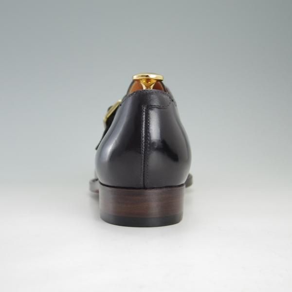 ほぼ未使用★(浅草)hand sewn welted boot maker o.e.【UK7程度★コードバン仕様/プレタポルテ/radicle】モンクストラップ/黒★f372