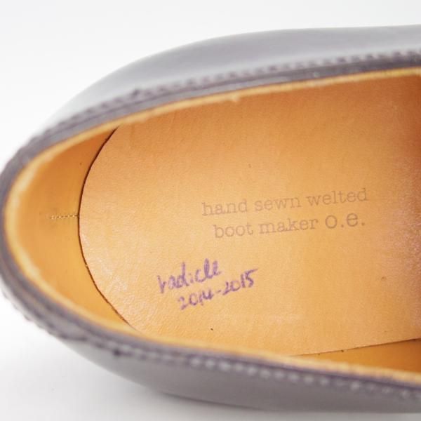 ほぼ未使用★(浅草)hand sewn welted boot maker o.e.【UK7程度★コードバン仕様/プレタポルテ/radicle】モンクストラップ/黒★f372