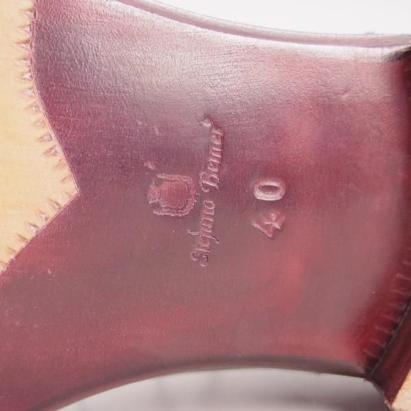 極美品★(伊)ステファノベーメル SIZE 40【定価20万円以上★クォーターブローグ/6620】ミュージアムカーフ/濃茶/Stefano Bemer★f373