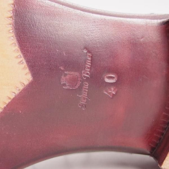 極美品★(伊)ステファノベーメル SIZE 40【定価20万円以上★クォーターブローグ/6620】ミュージアムカーフ/濃茶/Stefano Bemer★f373