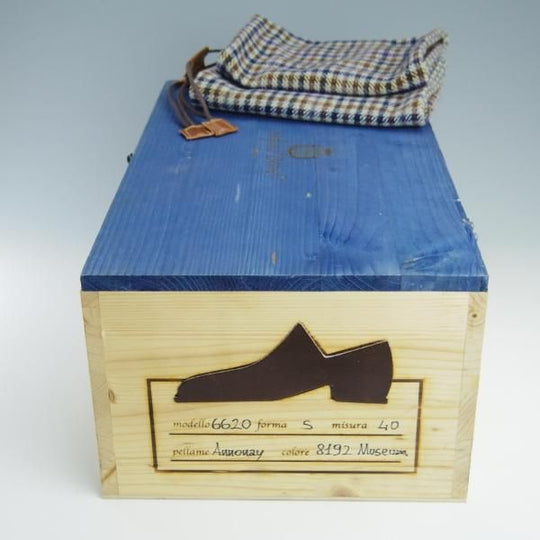 極美品★(伊)ステファノベーメル SIZE 40【定価20万円以上★クォーターブローグ/6620】ミュージアムカーフ/濃茶/Stefano Bemer★f373