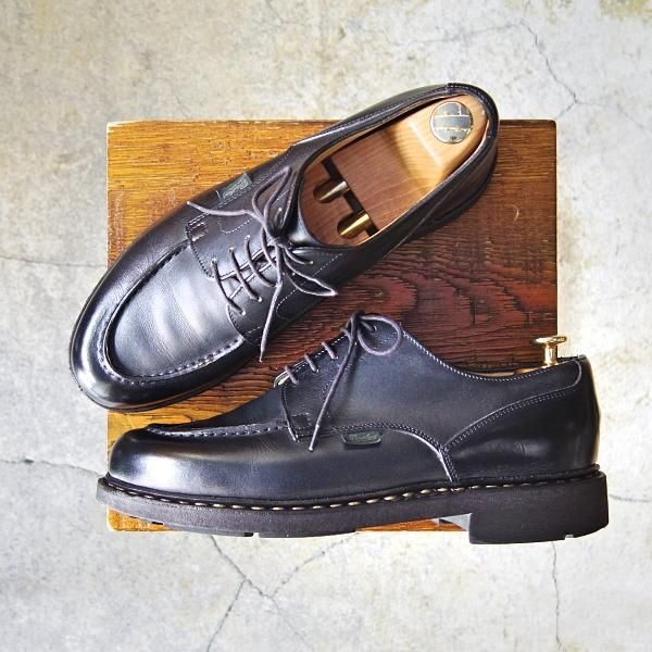 美品★パラブーツ SIZE 7.5【定価￥71,500-★シャンボード/CHAMBORD】TEXソール/リスレザー/NOIR/黒/Uチップ/メンズ/Paraboot★f376