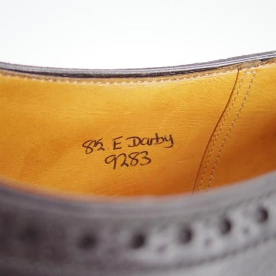 極上★ジョンロブ 8.5E【貴重★DARBYラスト/PARISロゴ時代の製品/SEYMOUR】セミブローグ/カーフ/黒/メンズ/旧ロゴ/JOHN LOBB★f377