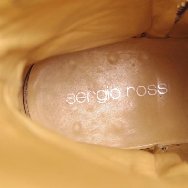 極上★(伊)セルジオロッシ SIZE 7【定価20万円以上★リザード革仕様/サイドジップブーツ】濃茶/メンズ/sergio rossi★f379