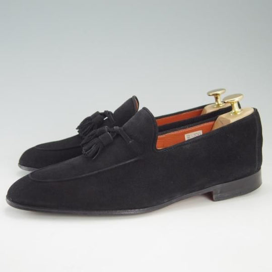 極上★(スペイン製)マグナーニ SIZE 38【★タッセルローファー/15790】スエード/黒/メンズ/MAGNANNI★f381