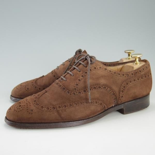 極上★チャーチ 75F/UK7.5【貴重★アンテロープ革/REAL CAPE BUCK/73ラスト】BUCK/フルブローグ/スエード/茶/メンズ/Church's★f382