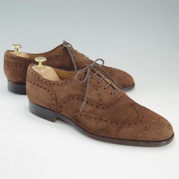 極上★チャーチ 75F/UK7.5【貴重★アンテロープ革/REAL CAPE BUCK/73ラスト】BUCK/フルブローグ/スエード/茶/メンズ/Church's★f382
