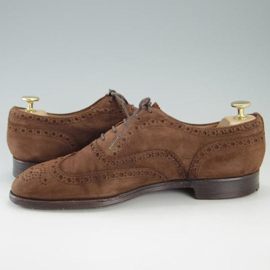 極上★チャーチ 75F/UK7.5【貴重★アンテロープ革/REAL CAPE BUCK/73ラスト】BUCK/フルブローグ/スエード/茶/メンズ/Church's★f382