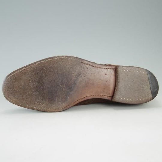 極上★チャーチ 75F/UK7.5【貴重★アンテロープ革/REAL CAPE BUCK/73ラスト】BUCK/フルブローグ/スエード/茶/メンズ/Church's★f382