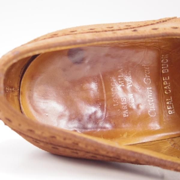 極上★チャーチ 75F/UK7.5【貴重★アンテロープ革/REAL CAPE BUCK/73ラスト】BUCK/フルブローグ/スエード/茶/メンズ/Church's★f382