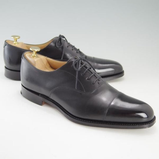 美品★チャーチ 75F/UK7.5【★ストレートチップ/RUSTON】159ラスト/5都市ロゴ/DECO CALF/カーフ/黒/メンズ/Church's★f383