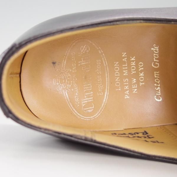 美品★チャーチ 75F/UK7.5【★ストレートチップ/RUSTON】159ラスト/5都市ロゴ/DECO CALF/カーフ/黒/メンズ/Church's★f383