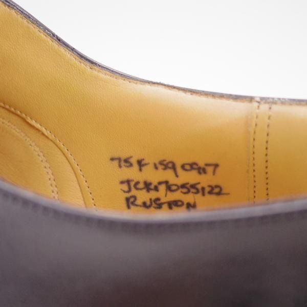 美品★チャーチ 75F/UK7.5【★ストレートチップ/RUSTON】159ラスト/5都市ロゴ/DECO CALF/カーフ/黒/メンズ/Church's★f383