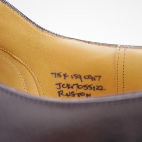 美品★チャーチ 75F/UK7.5【★ストレートチップ/RUSTON】159ラスト/5都市ロゴ/DECO CALF/カーフ/黒/メンズ/Church's★f383