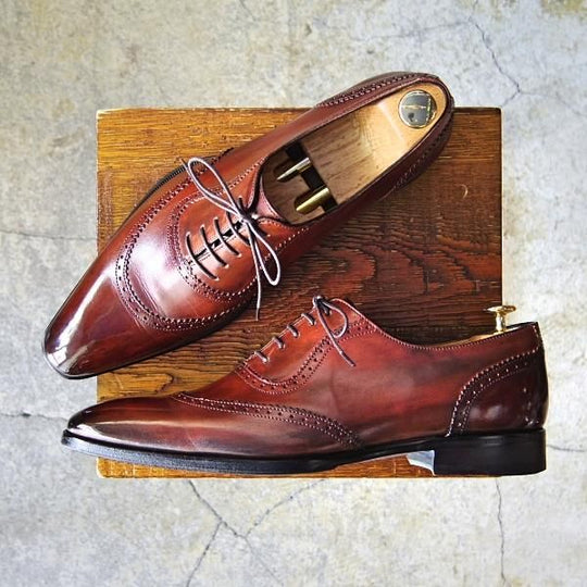 極上★(伊)フランチェスコ・ベニーニョ SIZE 7.5【定価￥57,200-★パティーヌ仕上げ/4643】COMOラスト/赤茶/Francesco Benigno★f384