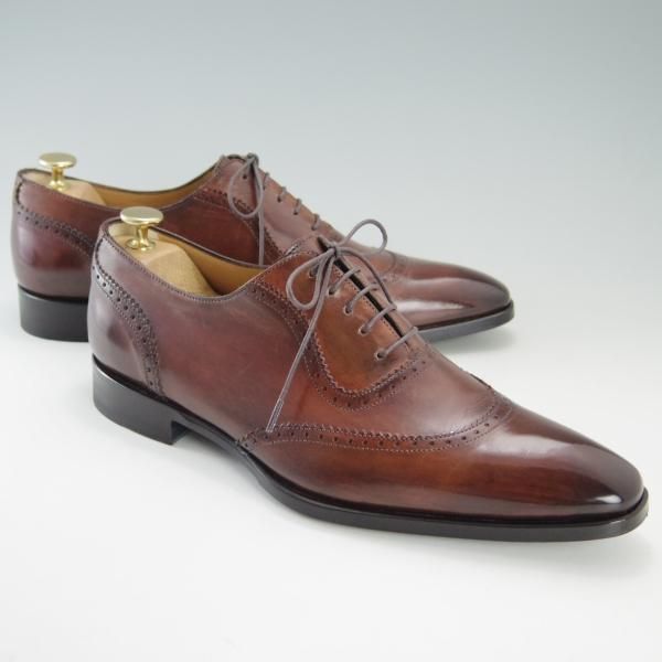 極上★(伊)フランチェスコ・ベニーニョ SIZE 7.5【定価￥57,200-★パティーヌ仕上げ/4643】COMOラスト/赤茶/Francesco Benigno★f384