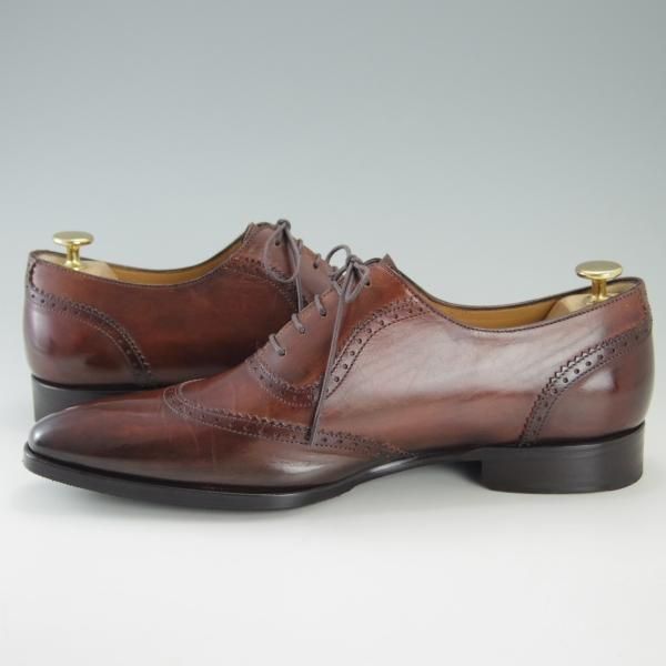 極上★(伊)フランチェスコ・ベニーニョ SIZE 7.5【定価￥57,200-★パティーヌ仕上げ/4643】COMOラスト/赤茶/Francesco Benigno★f384
