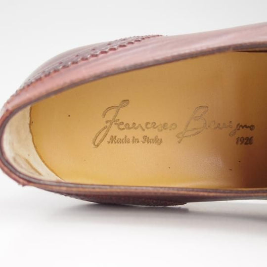 極上★(伊)フランチェスコ・ベニーニョ SIZE 7.5【定価￥57,200-★パティーヌ仕上げ/4643】COMOラスト/赤茶/Francesco Benigno★f384