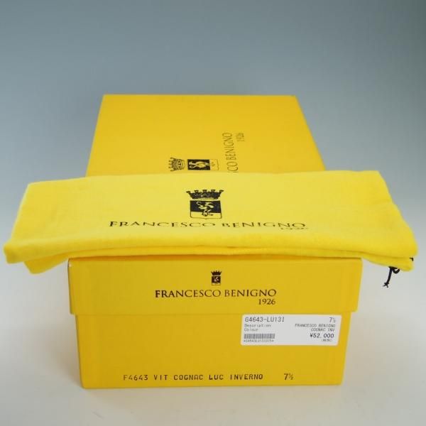 極上★(伊)フランチェスコ・ベニーニョ SIZE 7.5【定価￥57,200-★パティーヌ仕上げ/4643】COMOラスト/赤茶/Francesco Benigno★f384