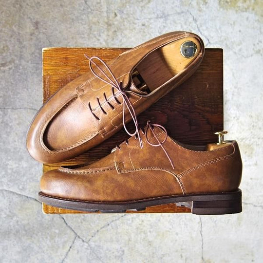 新品★パラブーツ SIZE 8【モデル定価￥77,000-★ドレス仕様シャンボード/CHAMBORD】タンポナートレザー/SABLE/Uチップ/Paraboot★f392