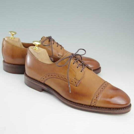 未使用★(米)アレンエドモンズ 9E【★(米)ラルフローレン別注/POLO Ralph Lauren】クォーターブローグ/カーフ/茶/ALLEN EDMONDS★f396