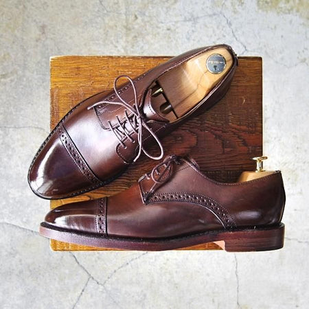 未使用★(米)アレンエドモンズ 8E【★(米)ラルフローレン別注/POLO Ralph Lauren】クォーターブローグ/カーフ/濃茶/ALLEN EDMONDS★f397