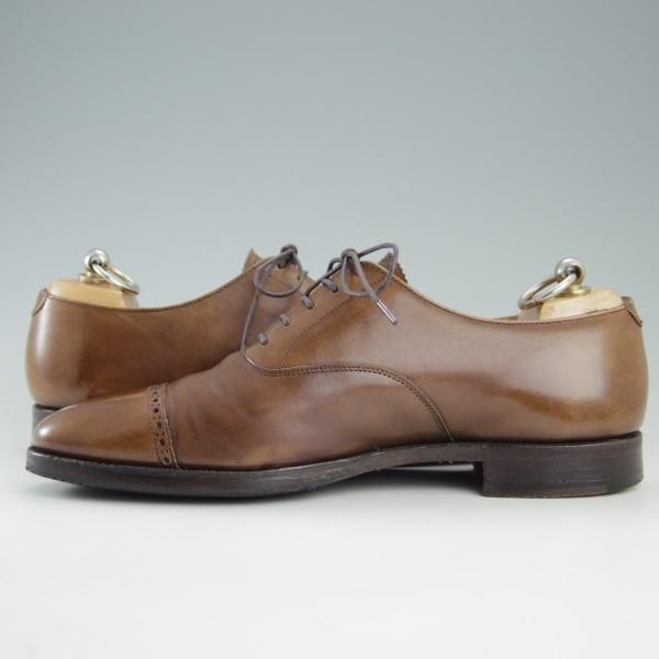 極上★クロケット&ジョーンズ 5.5D【★LANGTON/ラングトン】パンチドキャップトゥ/カーフ/茶/メンズ/Crockett&Jones★f398