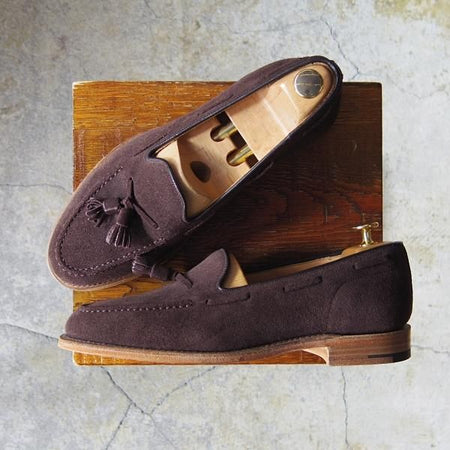 未使用★チャーチ 80F/UK8【★タッセルローファー/FOSBURY】93ラスト/4都市ロゴ/スエード/濃茶/メンズ/Church's★f400