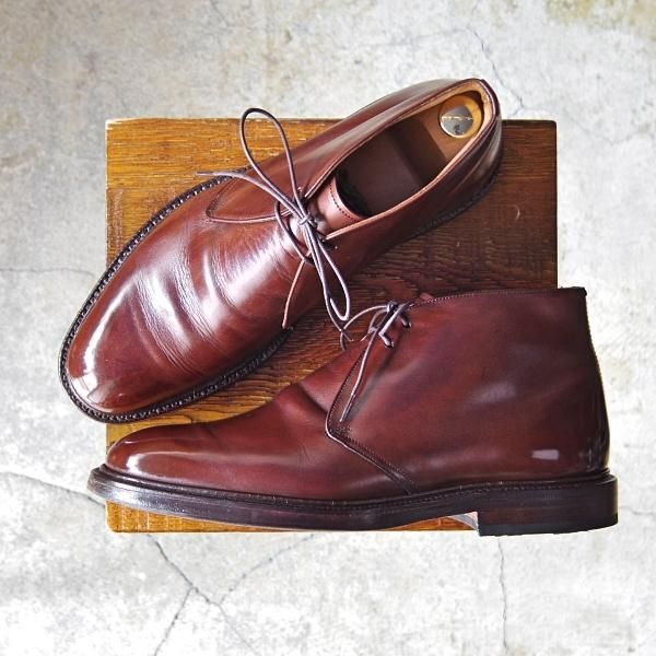 極上★チャーチ 70F/UK7【貴重★100ラスト/チャッカブーツ】4都市ロゴ/カーフ/濃茶/メンズ/Church's★f401