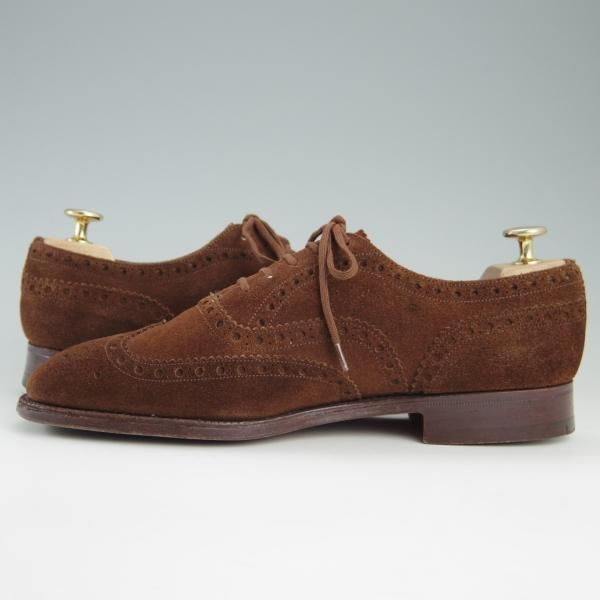 極上★チャーチ 65G/UK6.5【旧チャーチ★73ラスト/CHETWYND/チェットウィンド】3都市ロゴ/フルブローグ/スエード/茶/Church's★f402