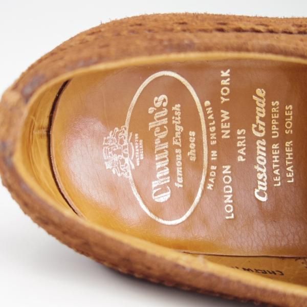 極上★チャーチ 65G/UK6.5【旧チャーチ★73ラスト/CHETWYND/チェットウィンド】3都市ロゴ/フルブローグ/スエード/茶/Church's★f402