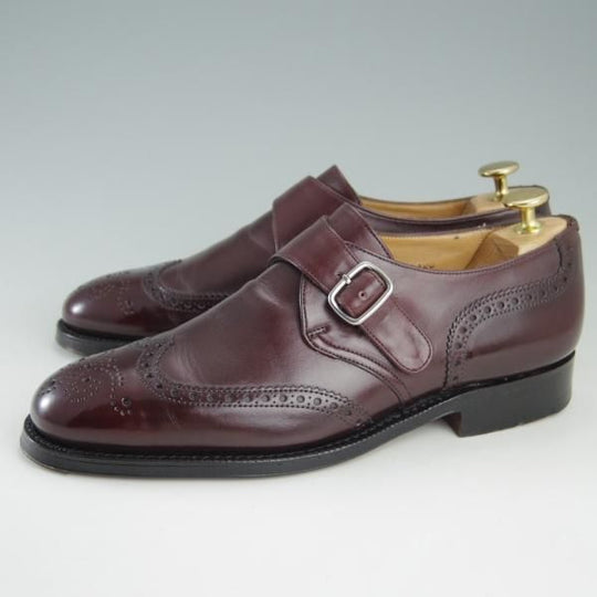 美品★チャーチ 60F/UK6【貴重★100ラスト/Cardigan】カーディガン/4都市ロゴ/モンクストラップ/カーフ/赤茶/メンズ/Church's★f403