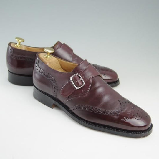 美品★チャーチ 60F/UK6【貴重★100ラスト/Cardigan】カーディガン/4都市ロゴ/モンクストラップ/カーフ/赤茶/メンズ/Church's★f403