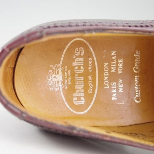 美品★チャーチ 60F/UK6【貴重★100ラスト/Cardigan】カーディガン/4都市ロゴ/モンクストラップ/カーフ/赤茶/メンズ/Church's★f403