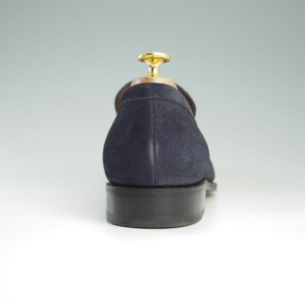 極美品★(スペイン製)CARMINA/カルミナ SIZE 8.5【定価￥72,600-★グッドイヤーウェルテッド製法】コインローファー/スエード/紺★f405