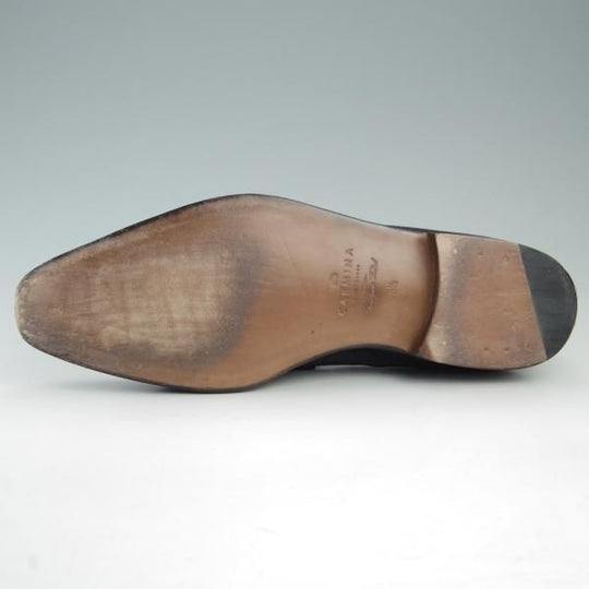 極美品★(スペイン製)CARMINA/カルミナ SIZE 8.5【定価￥72,600-★グッドイヤーウェルテッド製法】コインローファー/スエード/紺★f405