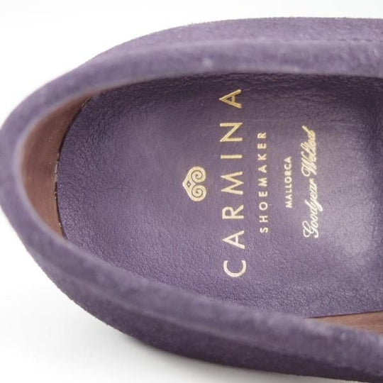 極美品★(スペイン製)CARMINA/カルミナ SIZE 8.5【定価￥72,600-★グッドイヤーウェルテッド製法】コインローファー/スエード/紺★f405
