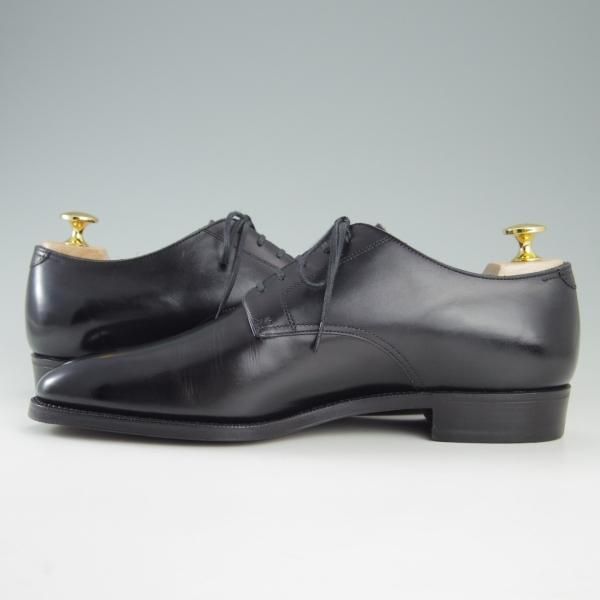 極美品★(浅草)RENDO/レンド SIZE 7【オーダー価格￥64,350-★(欧州)ボックスカーフ仕様/プレーントゥ/7704】770ラスト/黒/メンズ★f406