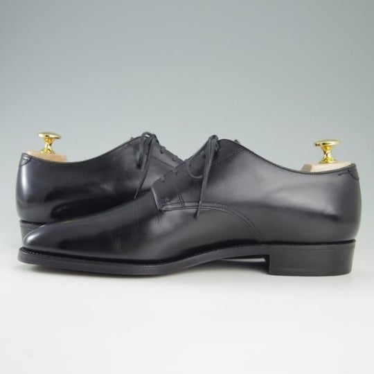 極美品★(浅草)RENDO/レンド SIZE 7【オーダー価格￥64,350-★(欧州)ボックスカーフ仕様/プレーントゥ/7704】770ラスト/黒/メンズ★f406